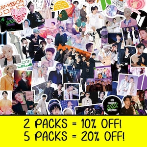 Pack of 100, 50 or 25 High Quality Reusable BTS Stickers | Perfect Gift / Present!