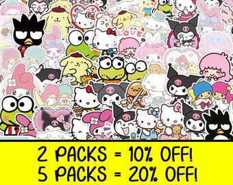 Pack of 50 or 25 High Quality Reusable Hello Kitty Stickers, Sanrio, Cute, Kawaii | Perfect Gift / Present!