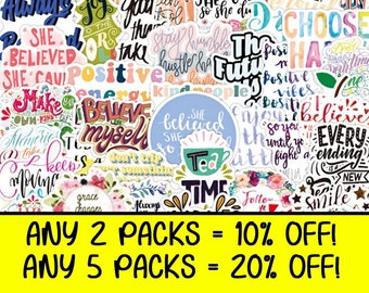 Motivational Quote Stickers | Waterproof, Reusable, Positive Decals