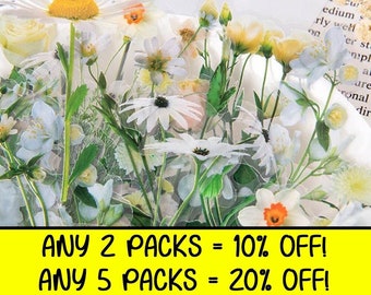 Floral Stickers – Scrapbook, Planner, Journal Embellishments (40 Pack)