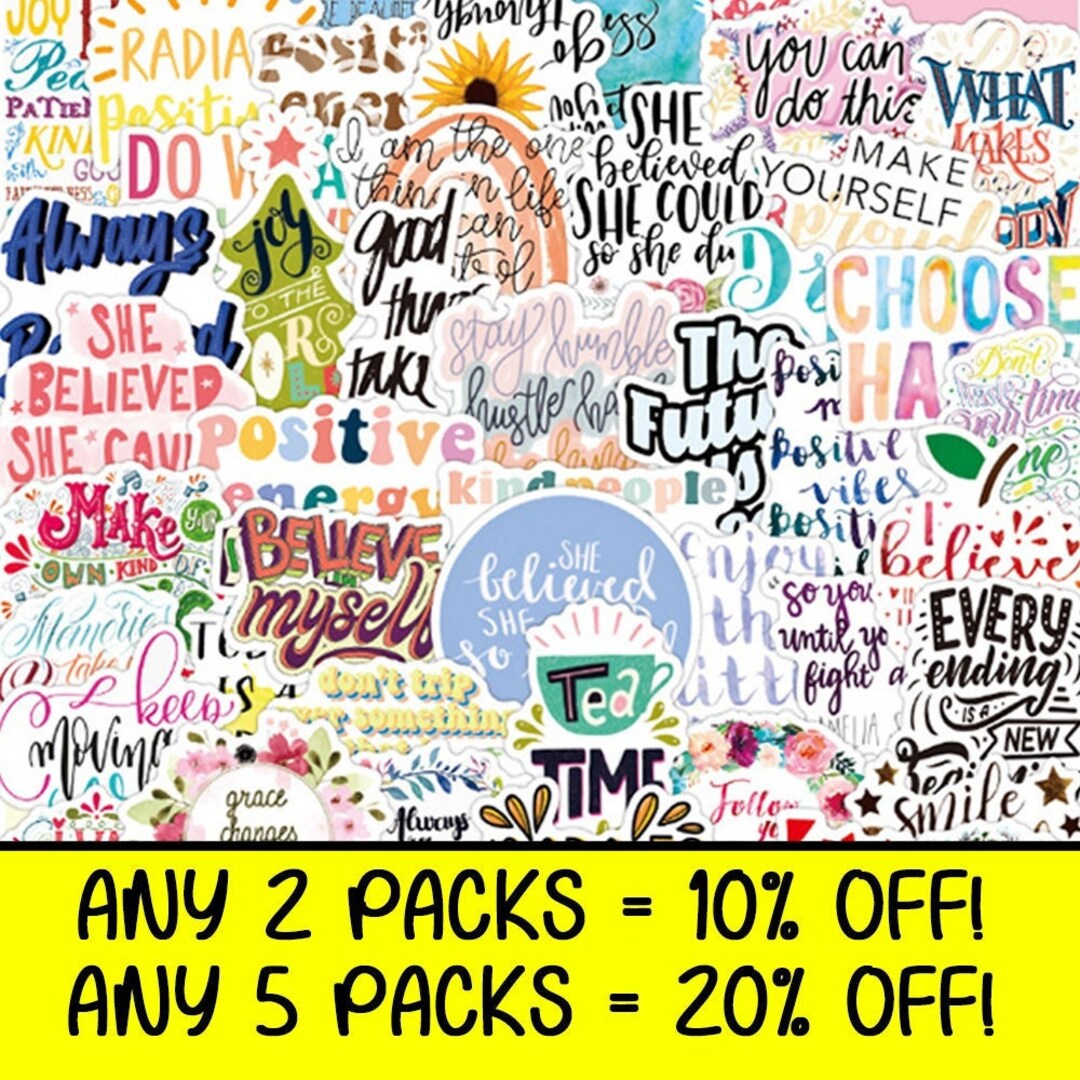 Pack of 50 or 25 High Quality Reusable Motivational / Inspirational ...