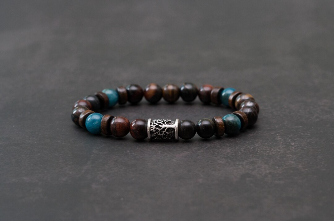 Tree of Life Bracelet, Tiger Eye Stone Bracelet, Viking Tree Charm ...