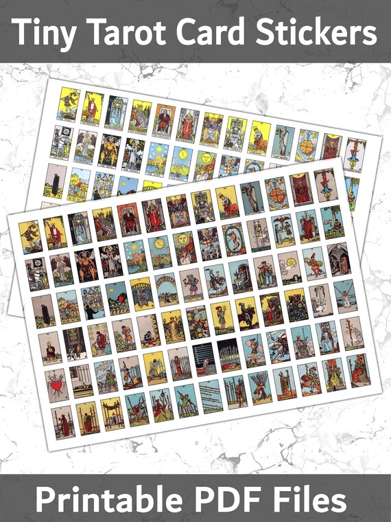Printable Tarot Card Stickers 78 Cards Full Deck - Etsy