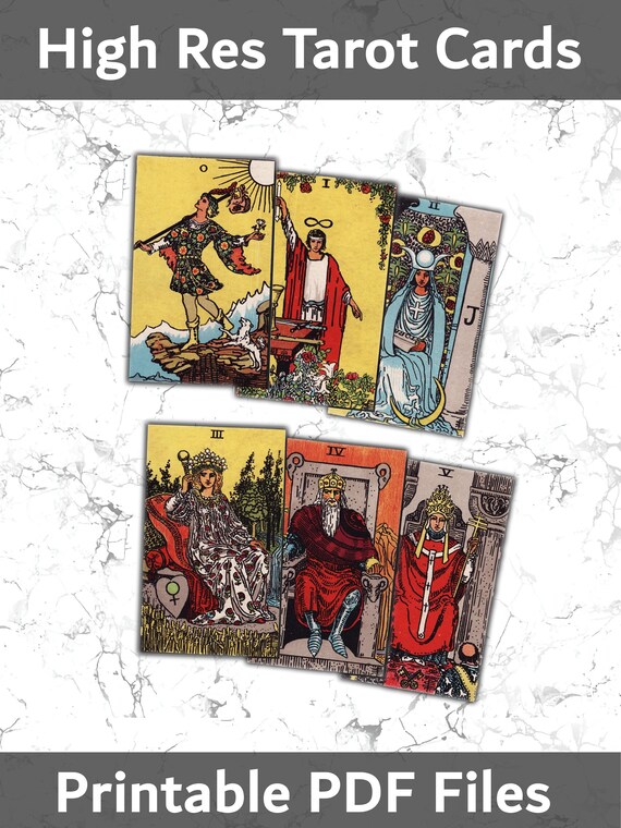 Printable High-resolution Tarot Cards Full Page Complete | Etsy