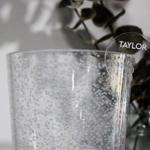 Custom Acrylic Drink Markers | Wedding Wine Glass Charms | Personalized Drink Tags | Cocktail Drink Markers | Laser Cut Drink Name Tags