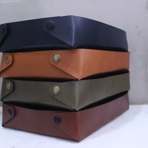 Leather Valet Tray-Personalized Catchall | Valet Tray | Leather Desk Caddy | Handcrafted Leather Valet Tray | Gifts For Men