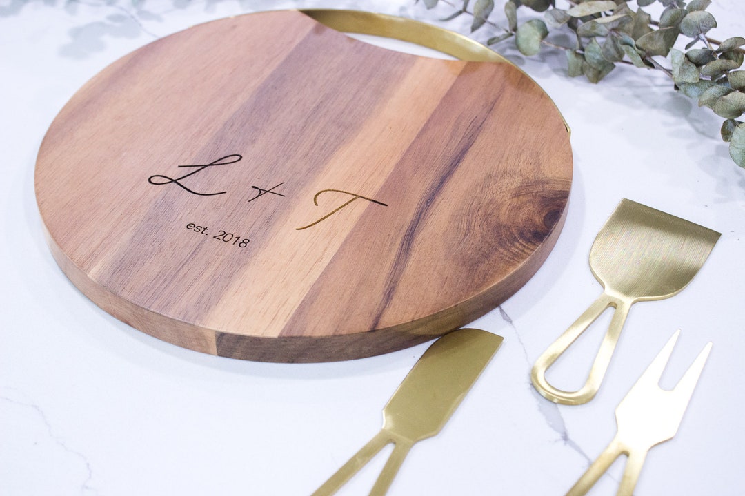 Engraved Acacia Charcuterie Board | Personalized Wedding Keepsake - Etsy