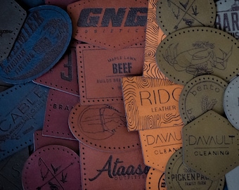Custom Leather Patches, Iron-on Patches, Small Business Merch