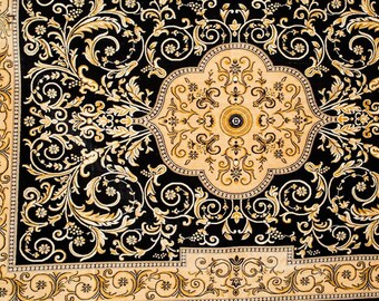 Royal Maharaja Black Lightweight Silky Shiny Traditional 6.5 X 9 Ft Area Rug, Oriental Rug, Black Rug, Gold Rug, Lightweight Rug, Silky Rug