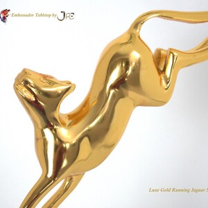 Luxury Gold Jaguar Tabletop Accent Sculpture Statue Artwork Decor, Luxury Modern Designer Showpiece Luxury Christmas Gift Corporate Gift