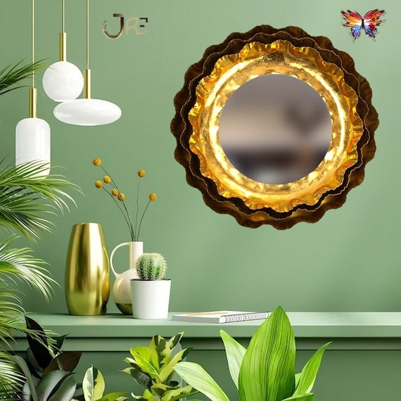 Gold accent mirror deals