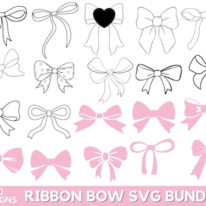 Hübsches Band Schleife SVG, Schleife Schleife Clipart, Cricut, Instant Download, Haarschleife Clip Art, Haarschmuck, Haarschmuck, Haarclip
