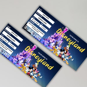 Printable Disneyland Surprise Ticket Template, Disneyworld Trip, Gift Reveal, Birthday Gift, Editable Boarding Pass, Instant Download, image 4