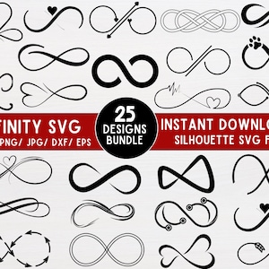 Infinity Svg Bundle, Infinity Symbol Svg, Love Svg, Infinity Heart Svg, Infinity Sign Svg, Infinity Png,Infinity Silhouette,Svg Cricut Files