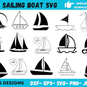 15 + Sailing Svg Bundle, Boat Svg Png, Boating Svg, Svg Files For Cricut, Svg Bundle, Vacation Svg, Instant Download, Silhouette