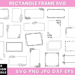 Rectangle Frame Svg Bundle, Rectangle Frame Png, Rectangle Clipart, Square Svg Png, Frames Svg Bundle, Geometric Svg Files, Silhouette