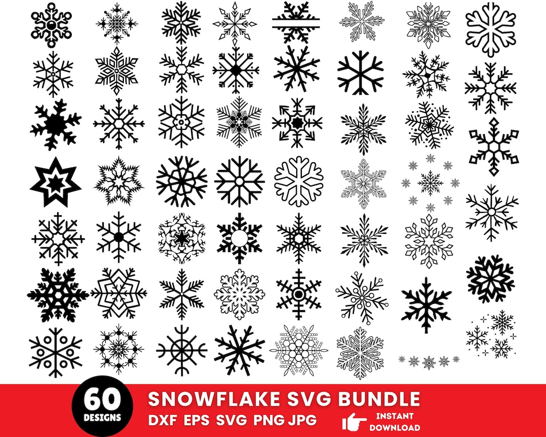 Snowflake Svg Bundle, Christmas Svg, Winter 2024 Svg, Snowflake Png ...