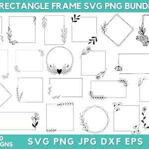 Rectangle Frame Svg Bundle, Rectangle Frame Png, Rectangle Clipart, Geometric Svg Files, Frames Svg, Instant Download, Silhouette