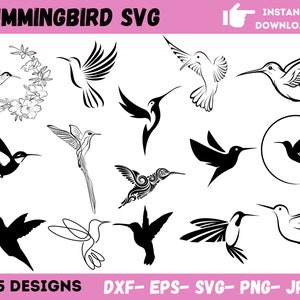 Hummingbird Svg Bundle, Hummingbird Png, Bird Svg, Svg For Shirt, Silhouette Svg, Svg File, Svg Cut Files, Svg For Cricut,  Instant Download