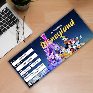 Printable Disneyland Surprise Ticket Template, Disneyworld Trip, Gift Reveal, Birthday Gift, Editable Boarding Pass, Instant Download, image 8