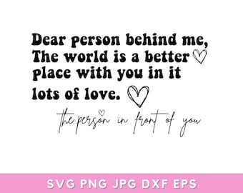 1+ Liebe Person hinter mir Png svg, Person hinter mir svg, Front & Back Design, du bist genug Png, Instant Download, SVG-Dateien für Cricut