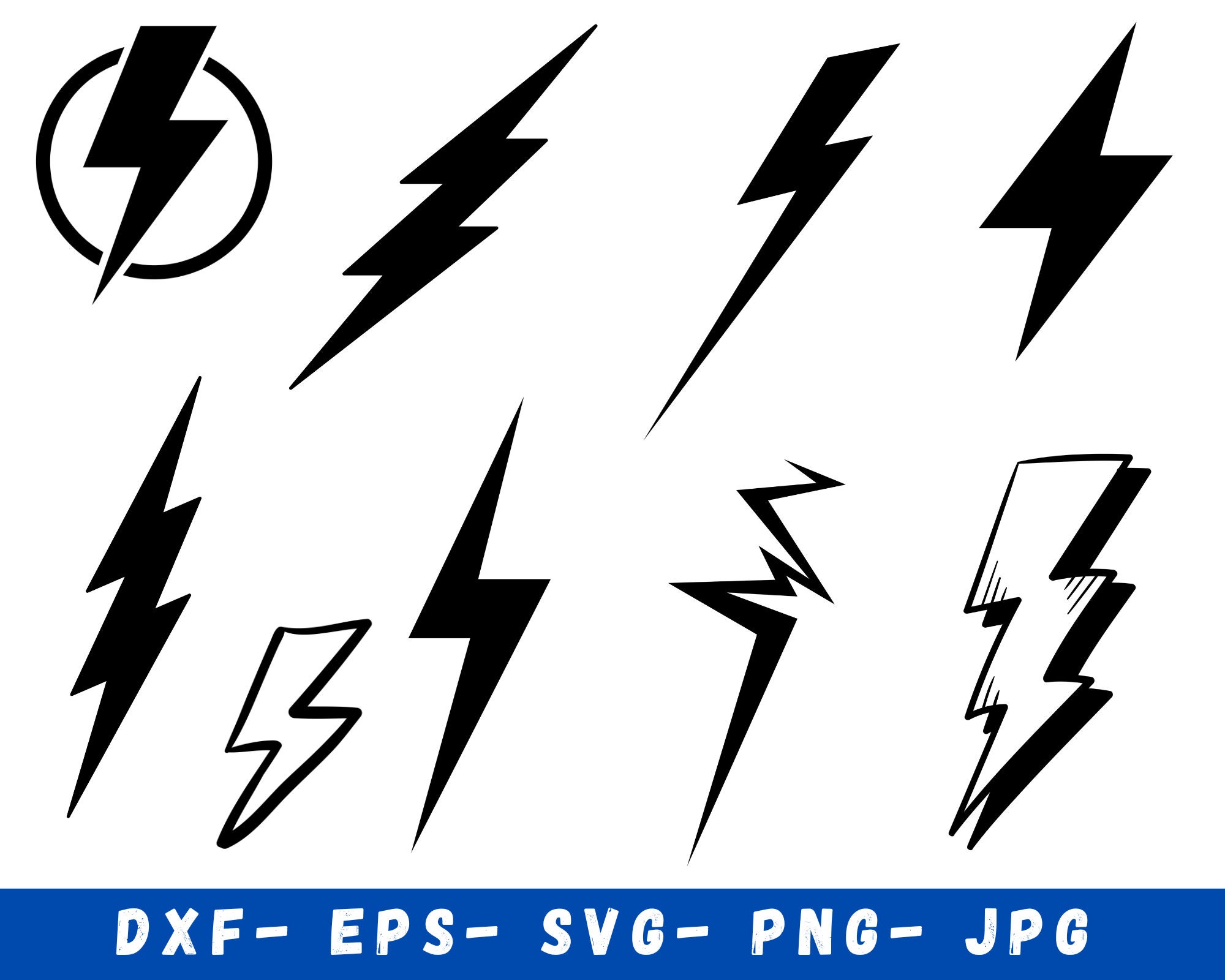 Lighting Bolt Svg Bundle, Thunder Png, Lighting Bolt Clipart, Lighting ...