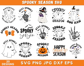 20 + Halloween-Svg-Designs, Gruseliges Saison-Svg-Bundle, Halloween-Spooky-Svg, trendiges Svg, Gruseliges Geist-Svg, Etsy-Design, Instant Download