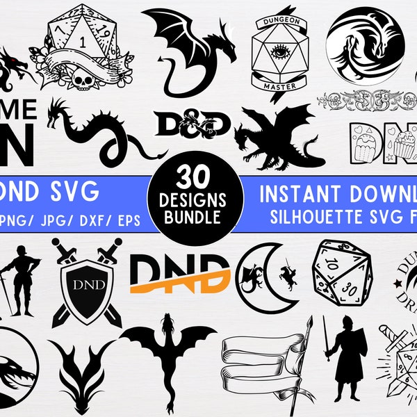 Dnd Svg Bundle, Dnd Png Bundle, Dnd Shirt Designs, Dragon Svg, Svg Bundle, Dnd Stickers, Svg Cut Files, Silhouette Svg, Dnd Vector Files