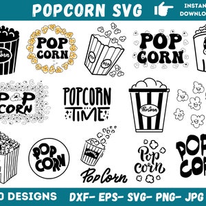 Popcorn Svg Bundle, Popcorn Png, Pop Corn Svg, Svg Cut Files, Popcorn Clipart, Svg For Shirt, Svg File, Movie Popcorn Svg, Instant Download