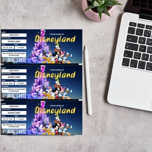 Printable Disneyland Surprise Ticket Template, Disneyworld Trip, Gift Reveal, Birthday Gift, Editable Boarding Pass, Instant Download, image 5