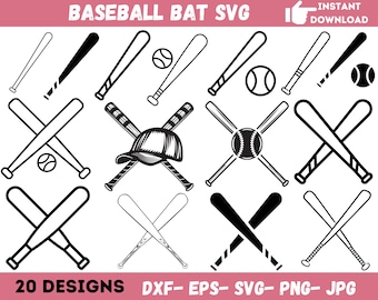 Baseball Bat Svg, Baseball Bat Clipart, Baseball Svg Bundle, Sports Svg, Baseball Png, Baseball Bat, Baseball Bat Vector, Digital Download