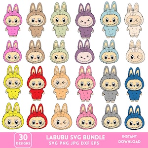 30 Labubu Designs Svg Bundle, Labubu Svg, Labubu Png, Labubu Clipart, Monster Character, Cricut Cut Files, Laser Cut Labubu,Instant Download