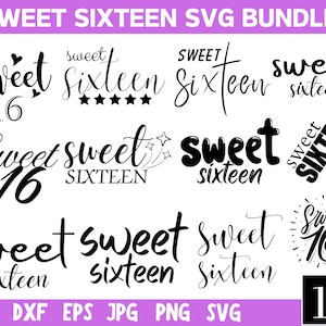 Sweet Sixteen Svg Bundle, Sweet 16 Svg, Birthday Shirt Svg, Sweet 16 Png, Birthday Squad Svg, Sweet Sixteen Shirt Svg Files,Instant Download