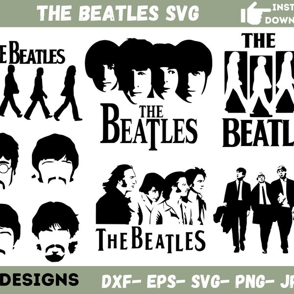 8 Designs The Beatles Svg Bundle, The Beatles Shirt Svg, The Beatles Png, Music Svg Design, Svg Files For Cricut, Silhouette, Vector Files