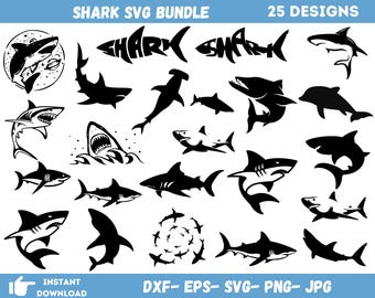 2024 Shark Svg Bundle, Shark Png, Sharks Svg, Cute Shark Svg, Shark Clipart, Shark Silhouette, Shark Cricut,Shark Svg Files,Instant Download