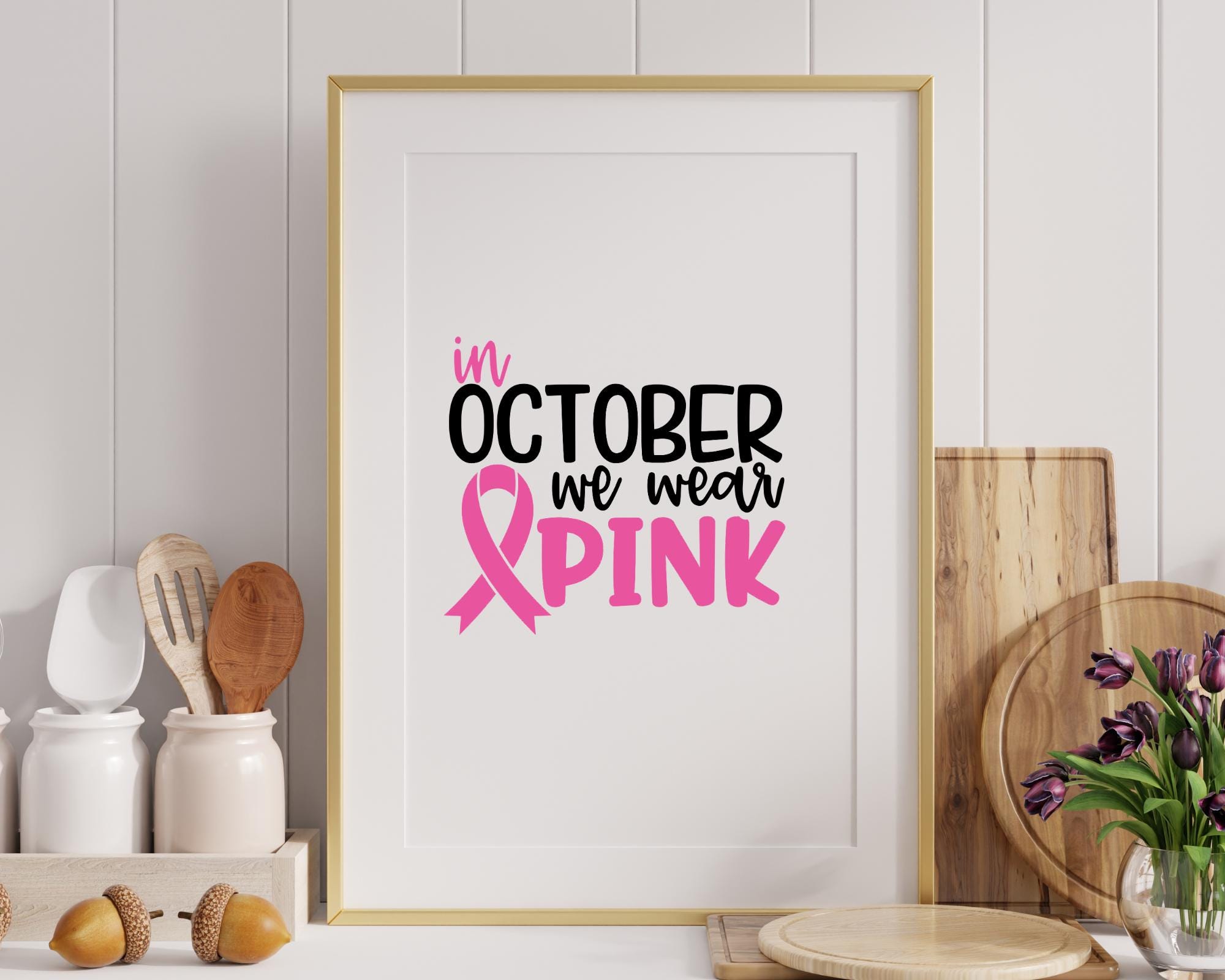 In October We Wear Pink Svg, Breast Cancer Svg, Cancer Awareness Png ...