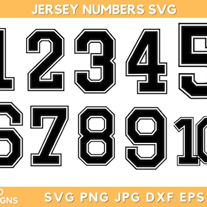 Jersey Numbers Svg, Numbers Svg, Jersey Numbers, Football Numbers Svg, Numbers Png, Jersey Number Png, Svg Files For Cricut,Instant Download
