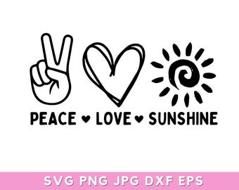 Peace Love Sunshine Svg Png, Sunflower Love Svg, You Are My Sunshine Svg, Sunflower Png, Commercial Use Svg, Trendy Svg, Svg File For Cricut