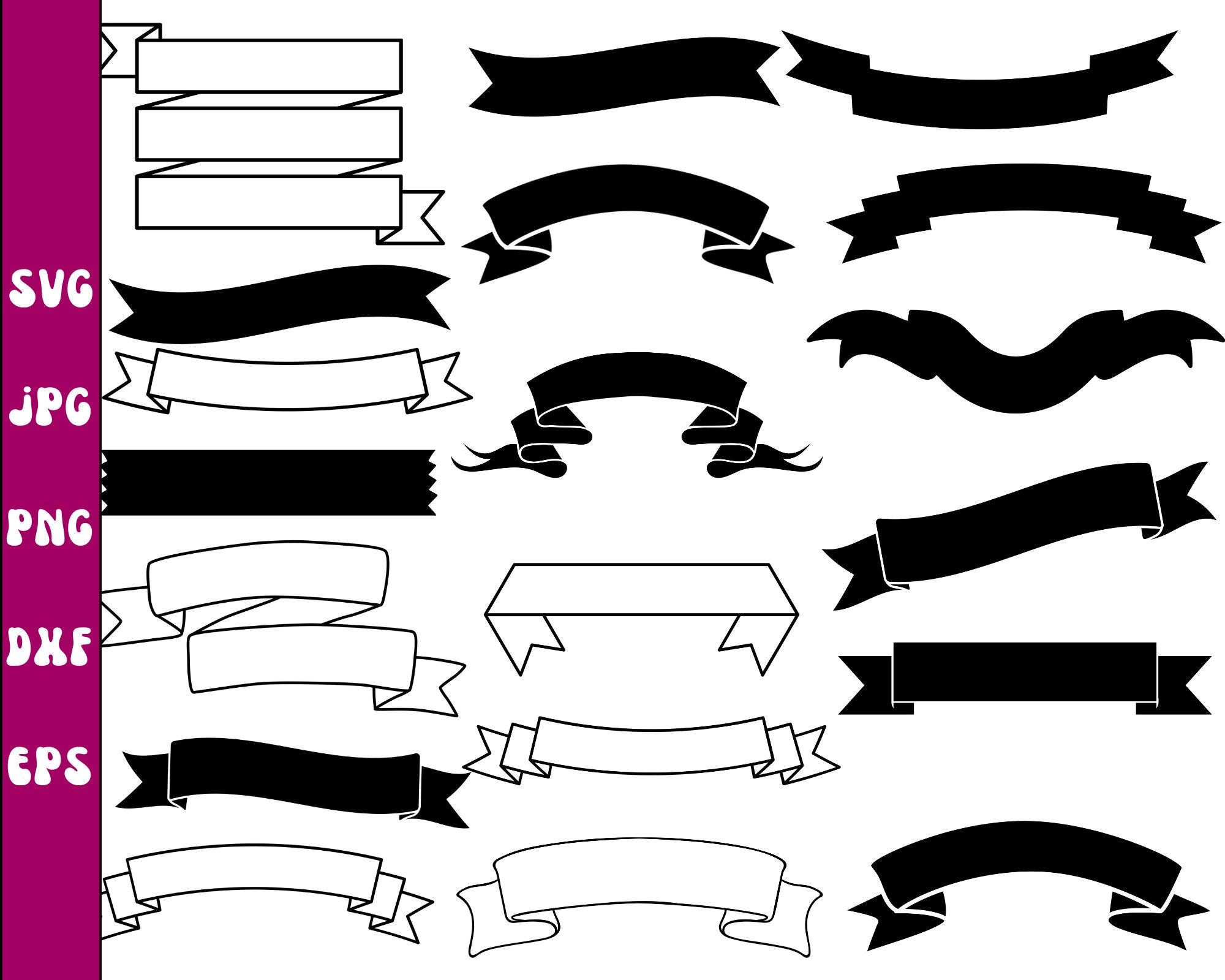 Ribbon Banner Svg Files, Ribbon Banner Png, Ribbon Clipart, Banner