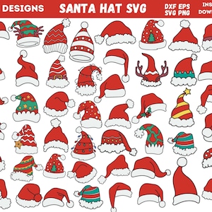 Christmas Svg Bundle, Christmas Hat Layered Cut Files, Christmas Svg, Christmas Clipart, Holiday Winter Kid Shirt, Instant Download