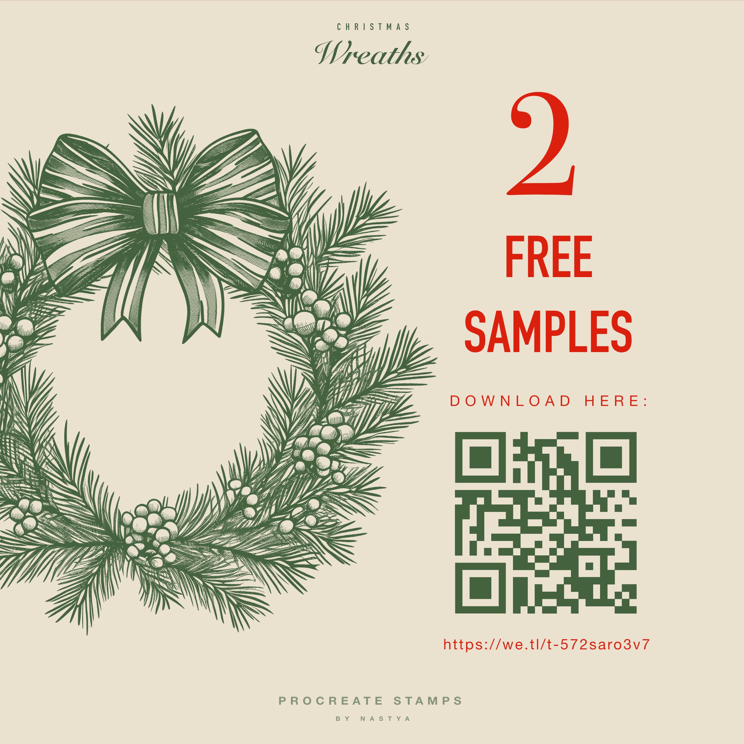 Christmas Wreath Stamps for Procreate | 30 Brush Set - Etsy