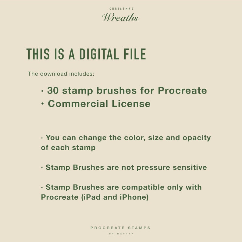 Christmas Wreath Stamps for Procreate | 30 Brush Set - Etsy