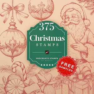 375 CHRISTMAS STAMPS for Procreate I Christmas Wreath Procreate I Christmas Wreath Procreate I  Procreate Brushes I Procreate Stamps