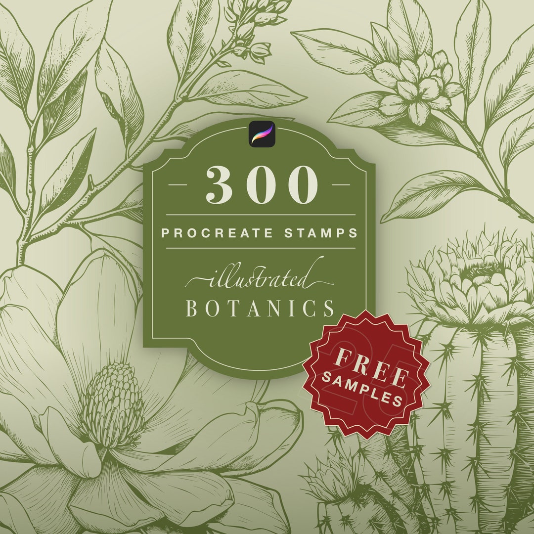 300 PLANT STAMPS for Procreate Stamp Brushes for Procreate Plant Stamps