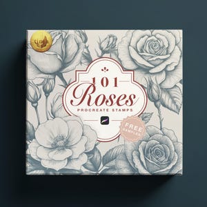 101 ROSES STAMPS for Procreate | stamp brushes for Procreate | rose stamps | procreate roses I Procreate Stamps