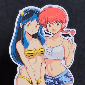 Ranma & Lum Cross-Over Urusei Yatsura Waifu Stickers or Magnets