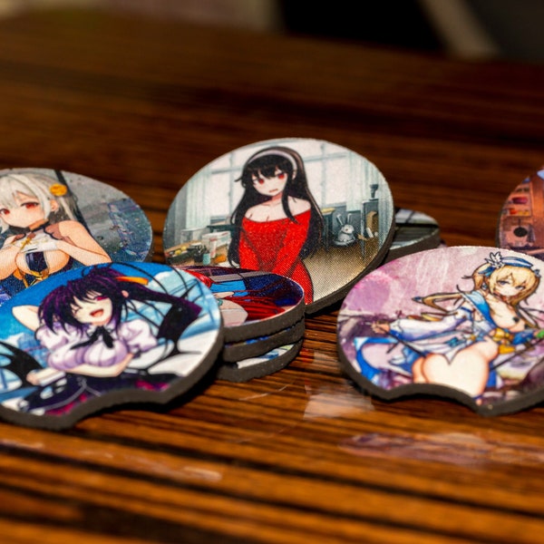 Sexy Waifu Anime Girl Car Coasters