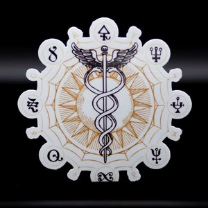 Caduceus Greek God Hermes Equilibrium Stickers or Magnets
