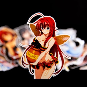 Rias Gremory High School DxD Red Hair Sexy Underwear Waifu Anime Stickers or Magnets
