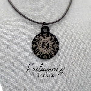 Caduceus Greek God Hermes Equilibrium Amulet Metal Black